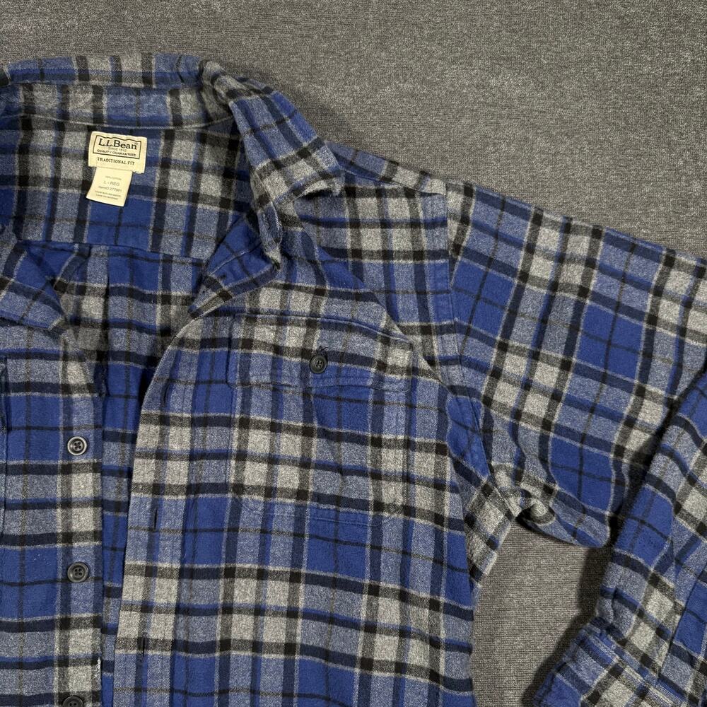 VTG LL BEAN Heavyweight Plaid Button Down Flannel Granola Core Size Large